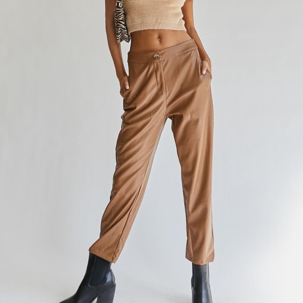 Princess Polly “kendall” light brown leather pants